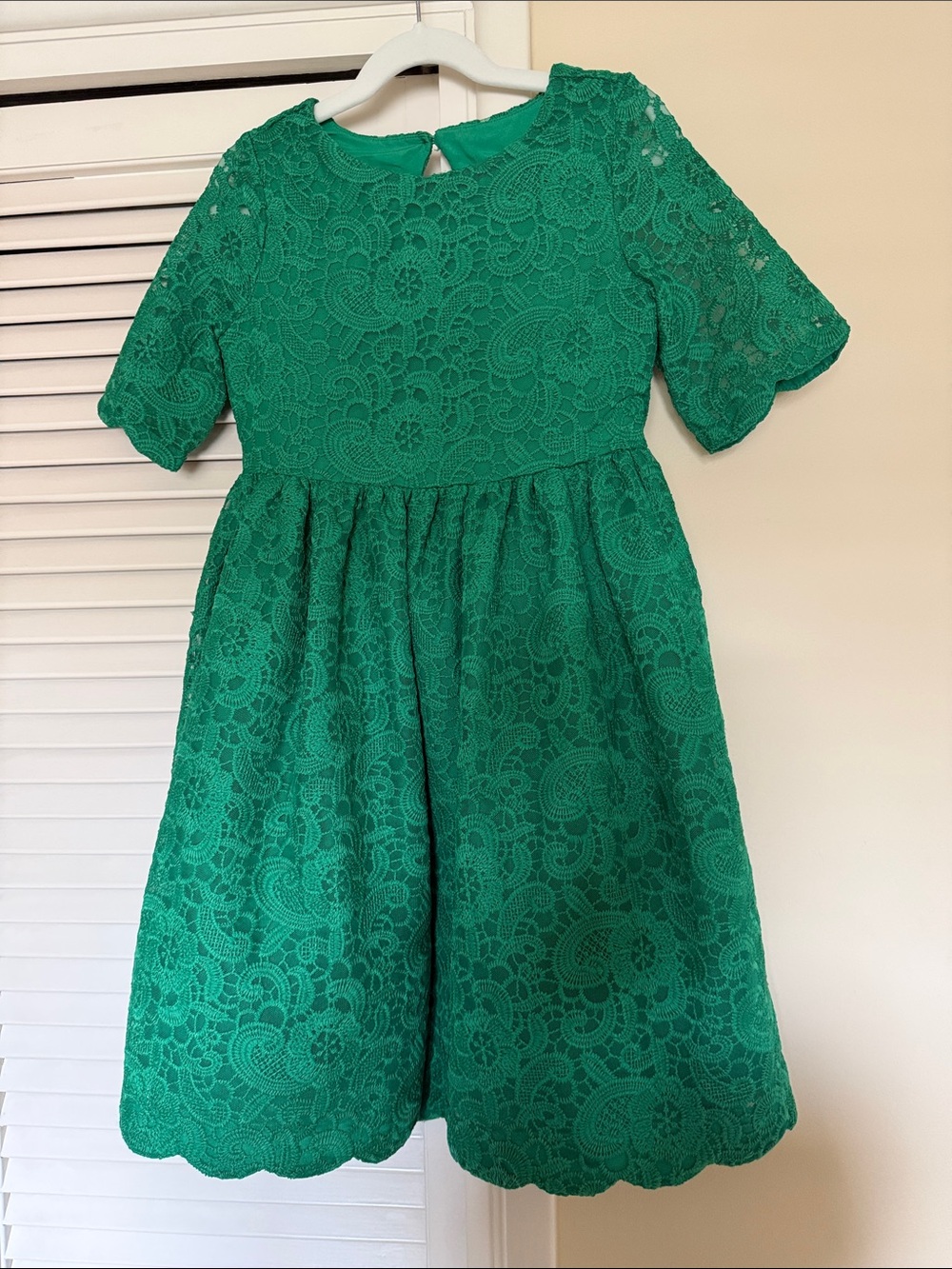 Janie and Jack Green Lace Party Dress for Girls